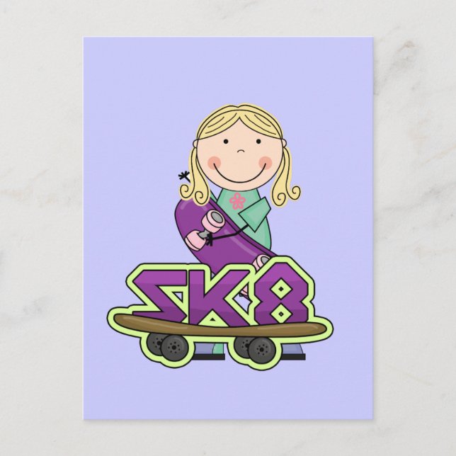 SKATEBOARDER Extremsport - Blond Girl Postkarte (Vorderseite)