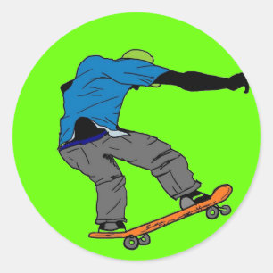 Skateboarder farbenfrohe Aufkleber
