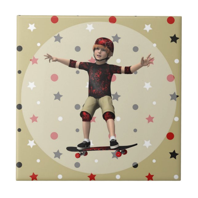 Skateboarder Fliese (Vorderseite)