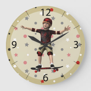 Skateboarder Große Wanduhr