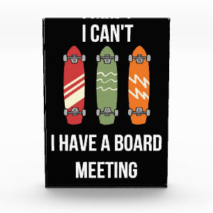 Skateboarder Ich habe eine Vorstandssitzung Fotoblock