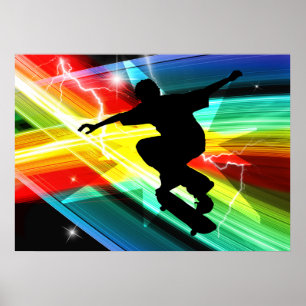 Skateboarder in Criss Cross Blitze Poster