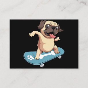 Skateboarder Mops Skateboarden Visitenkarte
