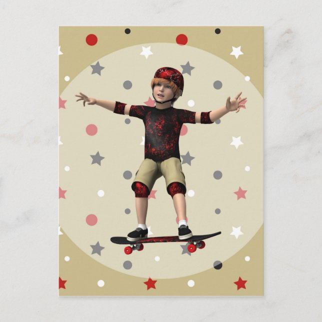 Skateboarder Postkarte (Vorderseite)