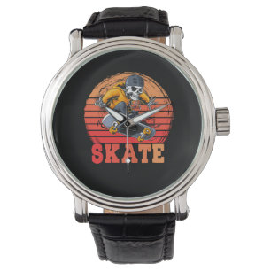 Skateboarder Retro Vintag Skateboarding Armbanduhr