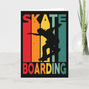 Skateboarder Retro Vintage-Design Skateboarding  Karte