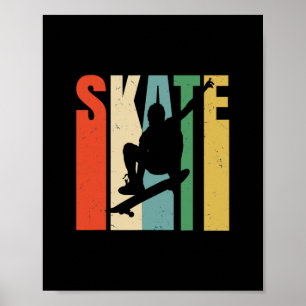 Skateboarder Retro Vintage Skateboardfahren Cooles Poster