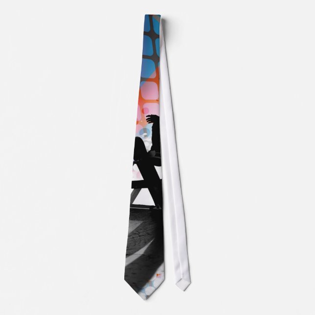 Skateboarder-Silhouette Krawatte (Vorderseite)