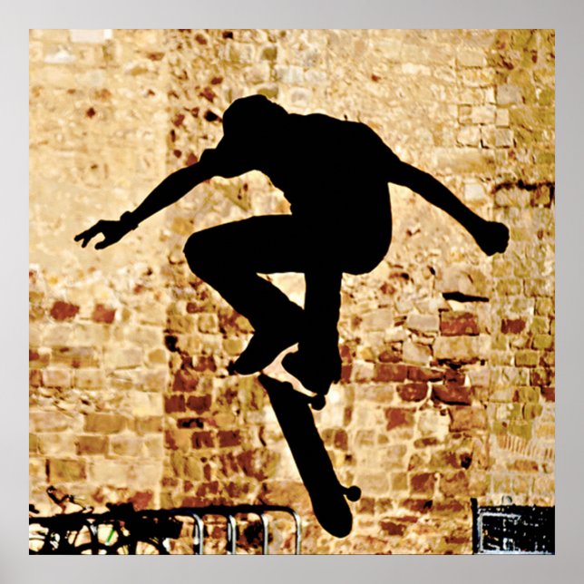 Skateboarder Silhouette Poster (Vorne)