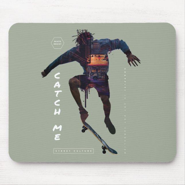Skateboarder-Silhouette - Stadtplanung Mousepad (Vorne)