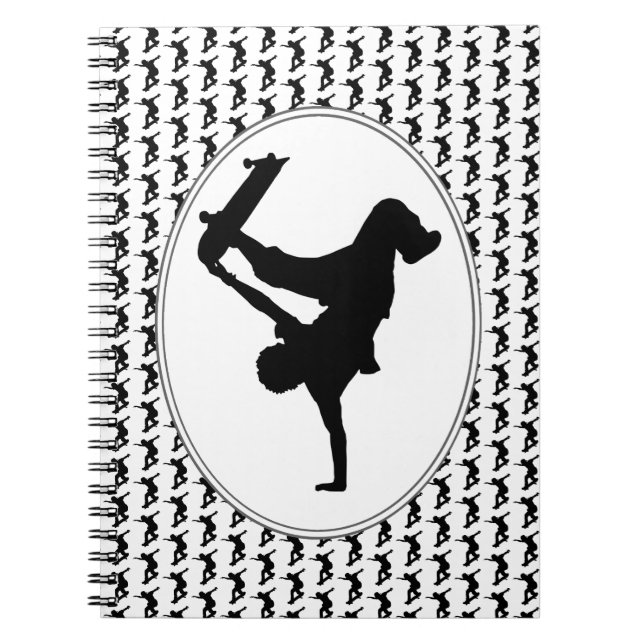 Skateboarder Skateboard Skateboard Silhouette Notizblock (Vorderseite)