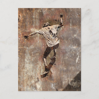 Skateboarder Street Art Style Postkarte