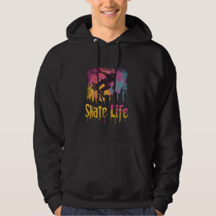 Skateboarder Urban Vibes Colorful Street Art Hoodie