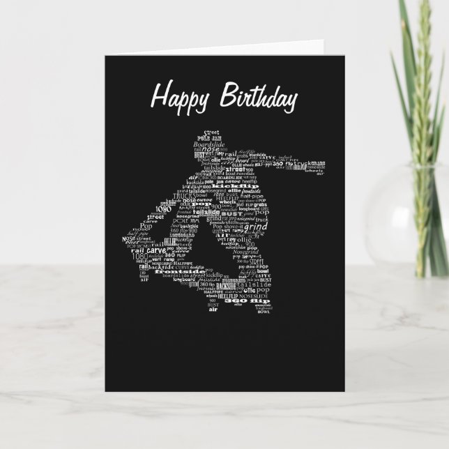 Skateboarder word klebgreeting card karte (Vorderseite)