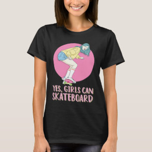 Skateboarderin Skaterin Mädchen 80er Pastell Ja Mä T-Shirt