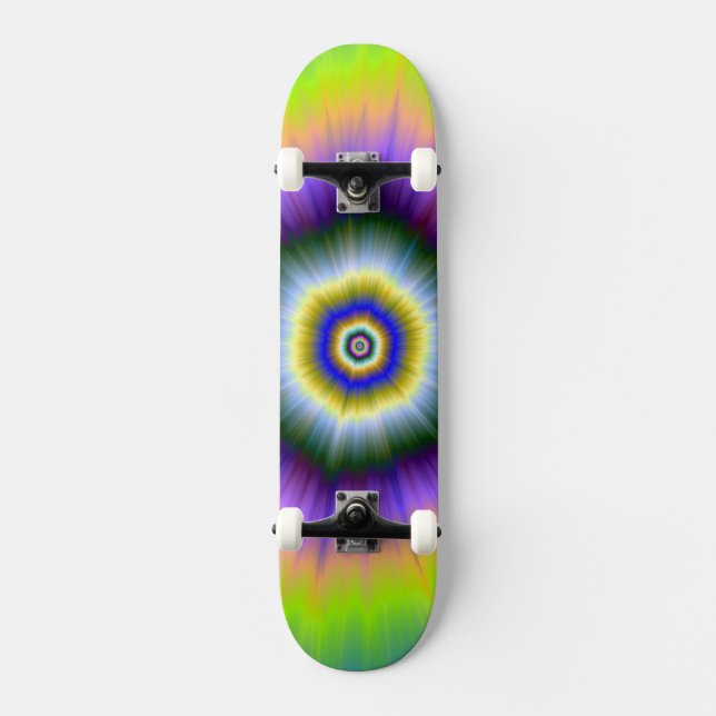     SkateboardExplosion in Gelb und Violett Skateboard (Vorderseite)