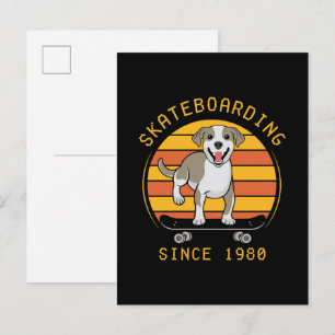 Skateboardfahren seit 1980 einladungspostkarte