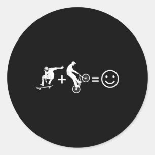 Skateboardfahren und BMX-Fahrradfahrer-Geschenk Sk Runder Aufkleber
