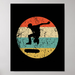 Skateboardfahren Vintage Retro Skateboarder 2 Poster