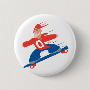 Skateboardfahrer Button