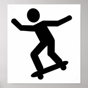 Skateboardfahrerikone Poster