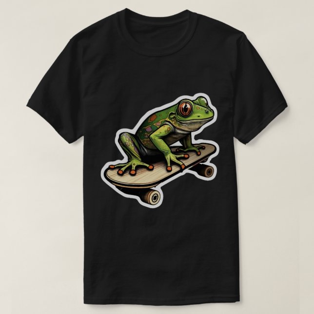 Skateboardfrosch (16) T-Shirt (Design vorne)