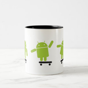 Skateboarding Android Zweifarbige Tasse