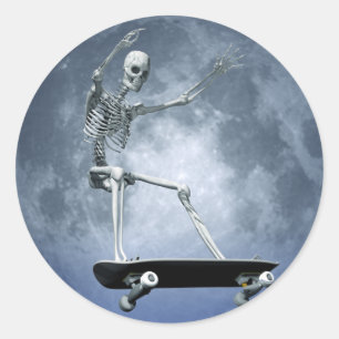 Skateboarding Aufkleber des Mondscheins