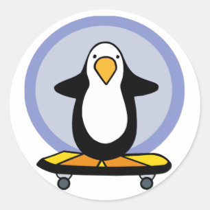 Skateboarding Aufkleber des Pinguins