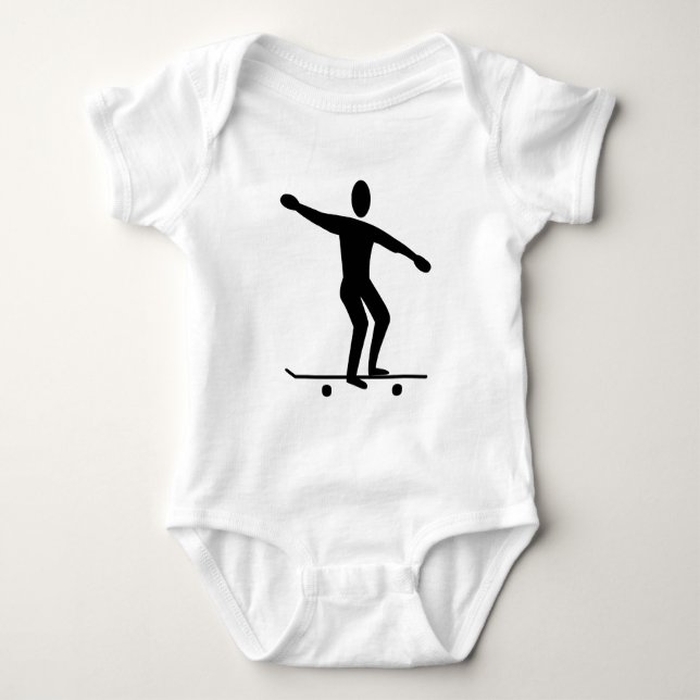 Skateboarding - Black Baby Strampler (Vorderseite)
