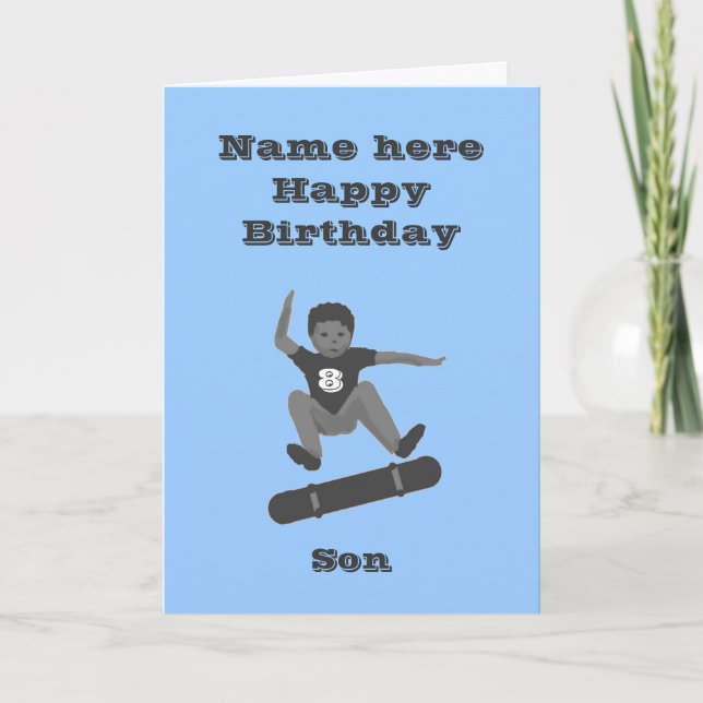 Skateboarding Boy, Son Birthday Karte hinzufügen N (Vorderseite)