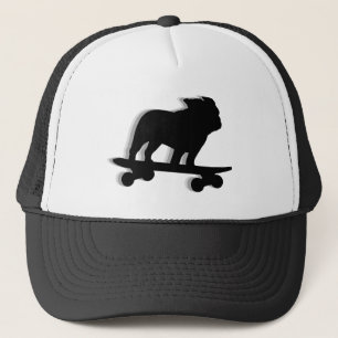 Skateboarding-Bulldog-Silhouette Truckerkappe