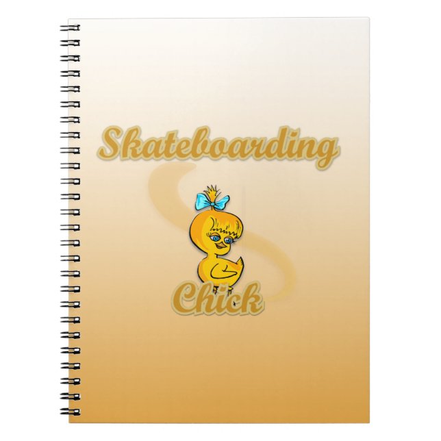 Skateboarding Chick Notizblock (Vorderseite)