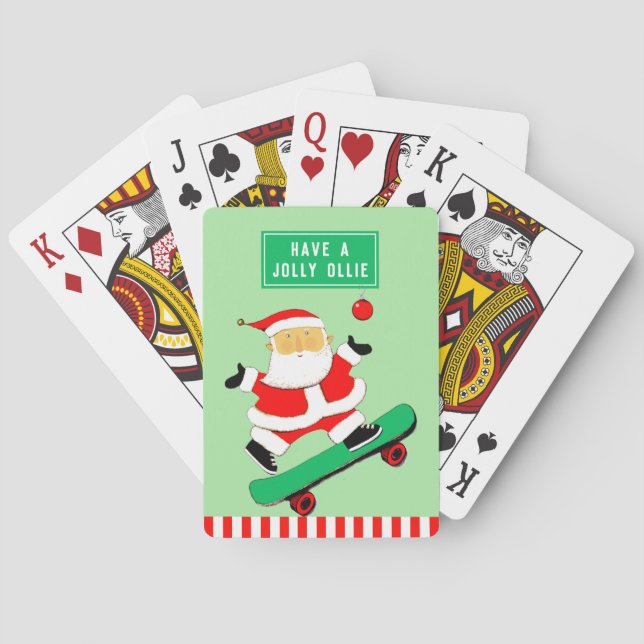 Skateboarding-Christmasstrumpf-Füller Spielkarten (Rückseite)