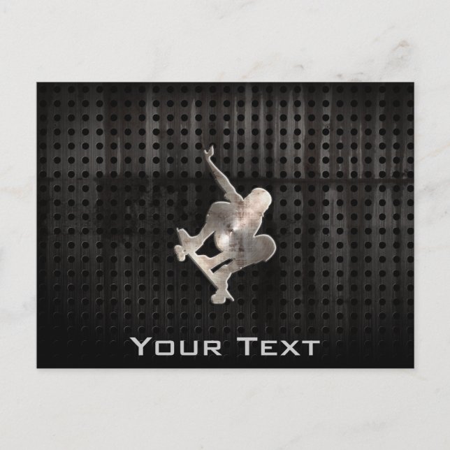 Skateboarding; Cooles Schwarzes Postkarte (Vorderseite)