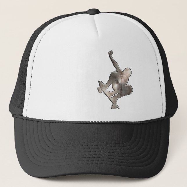 Skateboarding; Cooles Schwarzes Truckerkappe (Vorderseite)