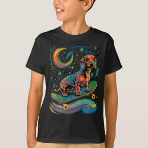 Skateboarding-Dachshund-Abenteuer   Lustige Kinder T-Shirt