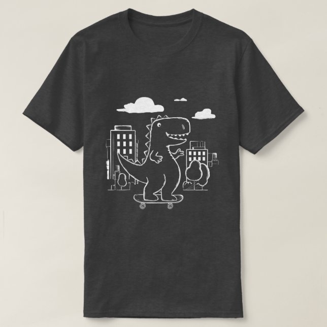 Skateboarding Dinosaurier T-Shirt (Design vorne)