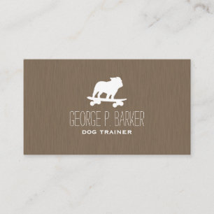 Skateboarding-Englische-Bulldogge-Silhouette Visitenkarte