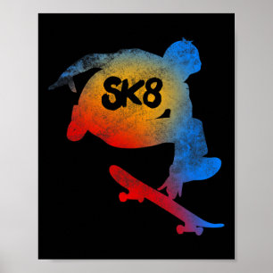 Skateboarding-Evolutions-T-Shirt Cooles Sk8 Skater Poster