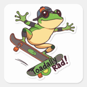 Skateboarding Frosch Großer Sticker   Krass