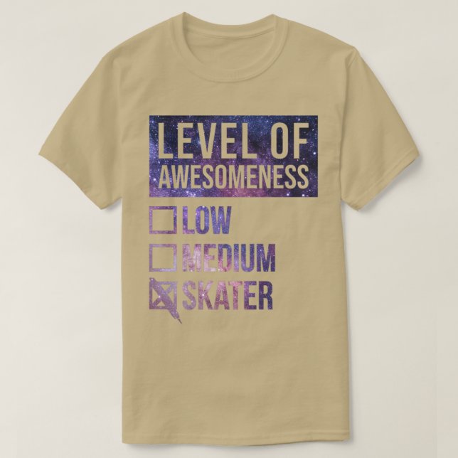 Skateboarding Funny Art Level of Skater T-Shirt (Design vorne)