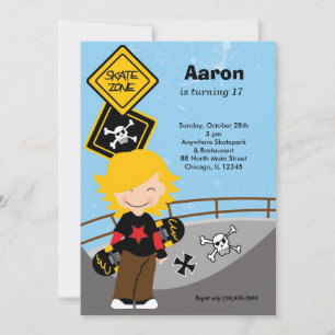 Skateboarding Geburtstag Einladung