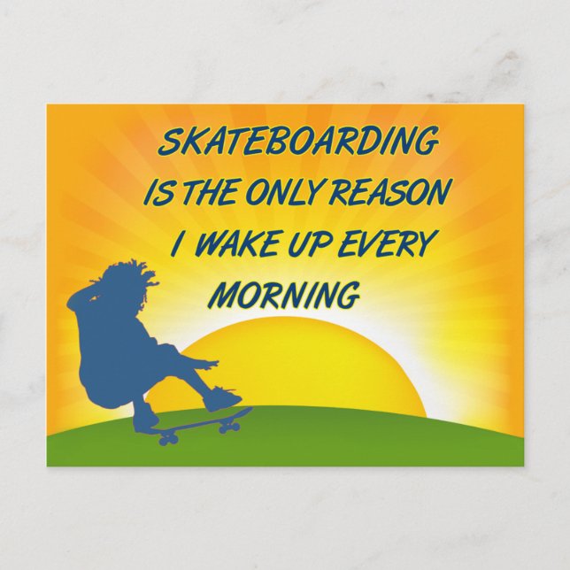 Skateboarding Geweckt Postkarte (Vorderseite)