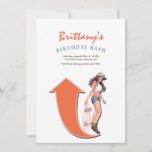 Skateboarding Girl Einladung