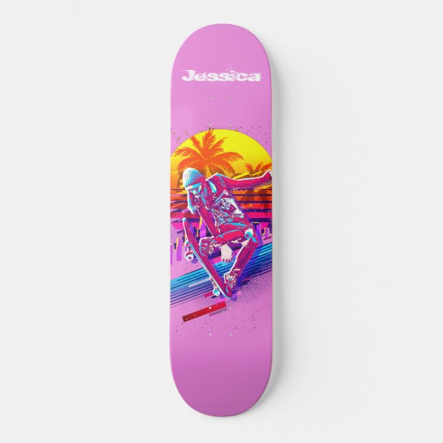 Skateboarding Girl Skateboard (Vorderseite)