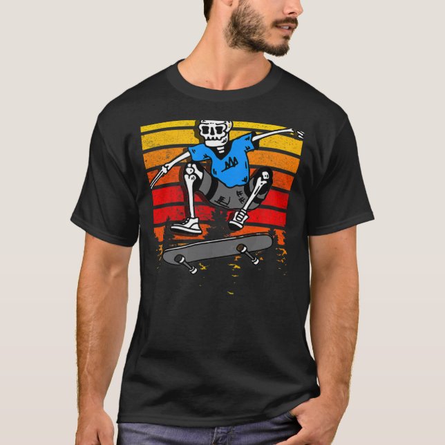 Skateboarding Graphic Skater Skeleton T-Shirt (Vorderseite)