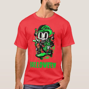 Skateboarding Halloween Skelett T-Shirt