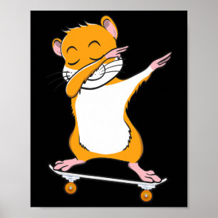 Skateboarding-Hamster auf Skateboard-Geschenk für  Poster