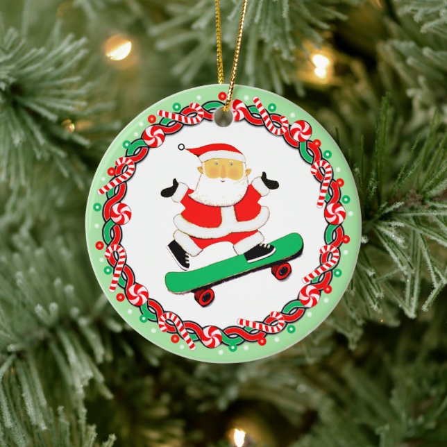 Skateboarding Holiday Geschenk Keramik Ornament (Baum)